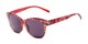 Angle of The Celine Reading Sunglasses in Red with Smoke, Women's Cat Eye Reading Sunglasses