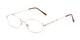Angle of The Cerulean in Gold, Women's and Men's Oval Reading Glasses