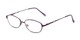 Angle of The Cerulean in Purple, Women's and Men's Oval Reading Glasses