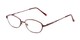 Angle of The Cerulean in Red, Women's and Men's Oval Reading Glasses