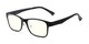 Angle of The Champ Blue Light Blocking Reader in Black, Women's and Men's Retro Square Reading Glasses