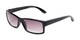 Angle of The Champion Bifocal Reading Sunglasses in Black with Smoke, Women's and Men's Rectangle Reading Sunglasses