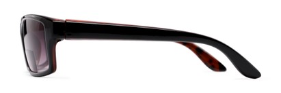 Side of The Champion Bifocal Reading Sunglasses in Black/Tortoise with Smoke