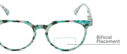 Detail of The Chapter Bifocal in Blue Tortoise