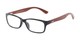 Angle of The Charlie Recycled Wood Reader in Black/Wood Temples, Women's and Men's Rectangle Reading Glasses