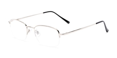 Angle of The Chesterton in Silver/Black, Women's and Men's Rectangle Reading Glasses