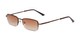 Angle of The Cinder Reading Sunglasses in Bronze with Amber, Women's and Men's Rectangle Reading Sunglasses