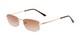 Angle of The Cinder Reading Sunglasses in Gold with Amber, Women's and Men's Rectangle Reading Sunglasses