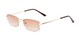 Angle of The Cinder Reading Sunglasses in Gold with Light Amber, Women's and Men's Rectangle Reading Sunglasses