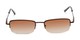 Front of The Cinder Reading Sunglasses in Bronze with Amber