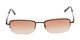 Front of The Cinder Reading Sunglasses in Bronze with Light Amber