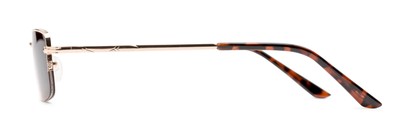 Side of The Cinder Reading Sunglasses in Gold with Light Amber