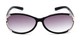 Front of The Claire Reading Sunglasses in Black/Silver with Smoke