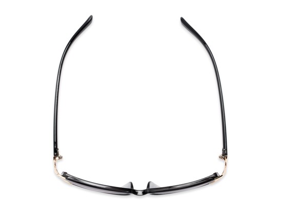 Overhead of The Claire Reading Sunglasses in Black/Gold with Smoke