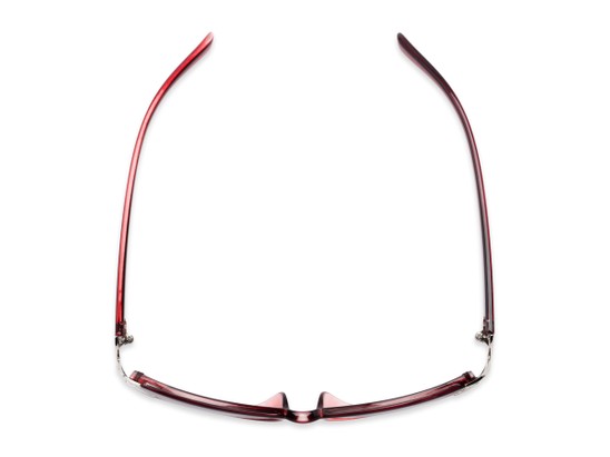 Overhead of The Claire Reading Sunglasses in Red/Silver with Smoke