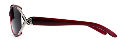 Side of The Claire Reading Sunglasses in Red/Silver with Smoke