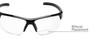 Detail of The Clear Bifocal Safety Reader in Black with Clear Lenses