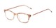 Angle of The Clementine Flexible Reader in Orange Paisley, Women's Rectangle Reading Glasses