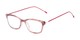 Angle of The Clementine Flexible Reader in Pink Paisley, Women's Rectangle Reading Glasses