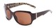 Angle of The Cleo Bifocal Reading Sunglasses in Brown/Leopard with Amber, Women's and Men's Square Reading Sunglasses