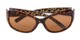 Folded of The Cleo Bifocal Reading Sunglasses in Tortoise/Brown Leopard with Amber