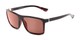 Angle of The Clifton Reading Sunglasses in Black/Red Tortoise with Amber, Men's Retro Square Reading Sunglasses