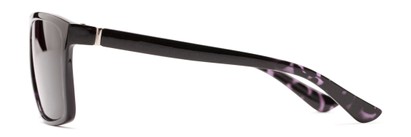Side of The Clifton Reading Sunglasses in Black/Purple Tortoise with Smoke