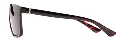 Side of The Clifton Reading Sunglasses in Black/Red Tortoise with Smoke
