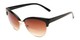 Angle of The Coconut Bifocal Reading Sunglasses in Black/Gold with Amber, Women's Browline Reading Sunglasses