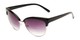 Angle of The Coconut Bifocal Reading Sunglasses in Black/Silver with Smoke, Women's Browline Reading Sunglasses