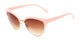 Angle of The Coconut Bifocal Reading Sunglasses in Light Pink/Gold with Amber, Women's Browline Reading Sunglasses