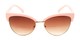 Front of The Coconut Bifocal Reading Sunglasses in Light Pink/Gold with Amber