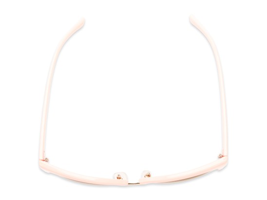 Overhead of The Coconut Bifocal Reading Sunglasses in Light Pink/Gold with Amber