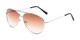 Angle of The Conrad Reading Sunglasses in Silver with Amber, Women's and Men's Aviator Reading Sunglasses