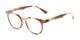Angle of The Corwin in Brown Stripe, Women's and Men's Round Reading Glasses