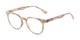 Angle of The Corwin in Tan Marble, Women's and Men's Round Reading Glasses