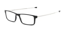 Angle of The Craig Folding Reader in Matte Black with Black case, Women's and Men's Rectangle Reading Glasses