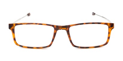 Front of The Craig Folding Reader in Matte Tortoise with Brown case