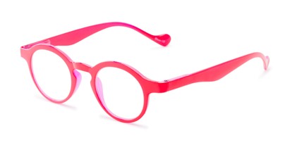 Angle of The Cruller in Red, Women's and Men's Round Reading Glasses