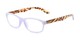 Angle of The Cybil in Purple/Tortoise, Women's Rectangle Reading Glasses