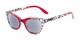 Angle of The Daffodil Reading Sunglasses in Red/Leopard with Smoke, Women's Cat Eye Reading Sunglasses