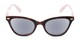 Front of The Daffodil Reading Sunglasses in Tortoise/Pink with Smoke
