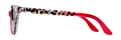 Side of The Daffodil Reading Sunglasses in Red/Leopard with Smoke