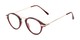 Angle of The Daffron in Dark Red with Rose Gold, Women's and Men's Retro Square Reading Glasses