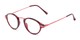 Angle of The Daffron in Dark Red with Red, Women's and Men's Retro Square Reading Glasses