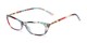Angle of The Dahlia in Rainbow Floral, Women's Cat Eye Reading Glasses