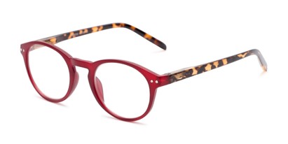 Angle of The Dandelion in Matte Red/Tortoise, Women's and Men's Round Reading Glasses