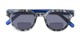 Folded of The Dane Bifocal Reading Sunglasses in Matte Black Tortoise/Blue with Smoke