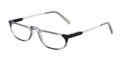 Angle of The Darby in Grey, Women's and Men's Rectangle Reading Glasses