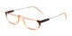 Angle of The Darby in Orange, Women's and Men's Rectangle Reading Glasses